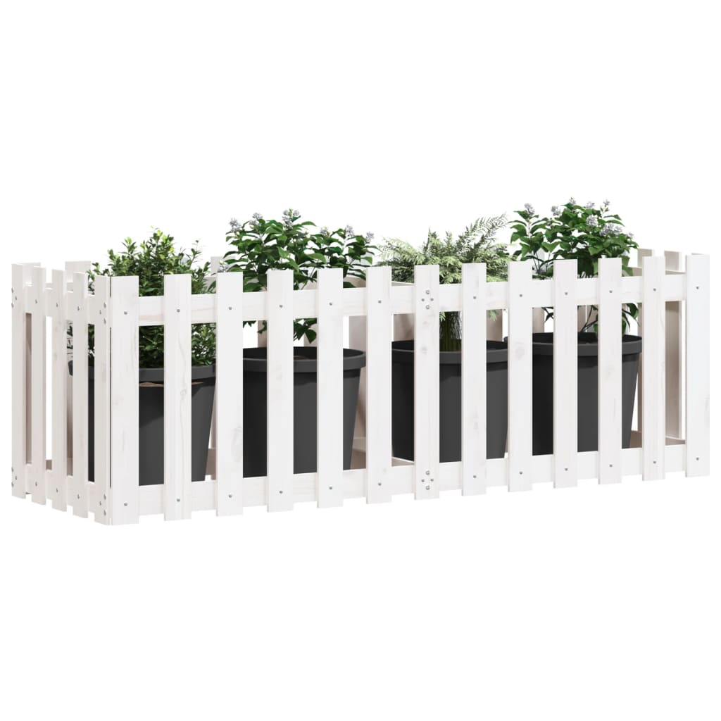 Pat înălțat grădină design gard alb 150x50x50cm lemn pin tratat