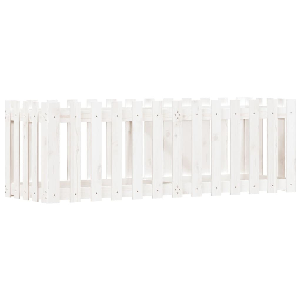 Pat înălțat grădină design gard alb 150x50x50cm lemn pin tratat