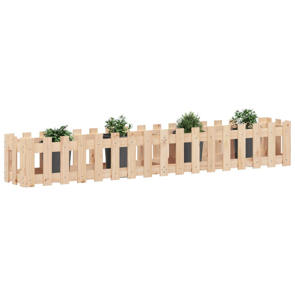 Pat înălțat grădină design gard 200x30x30 cm lemn de pin tratat
