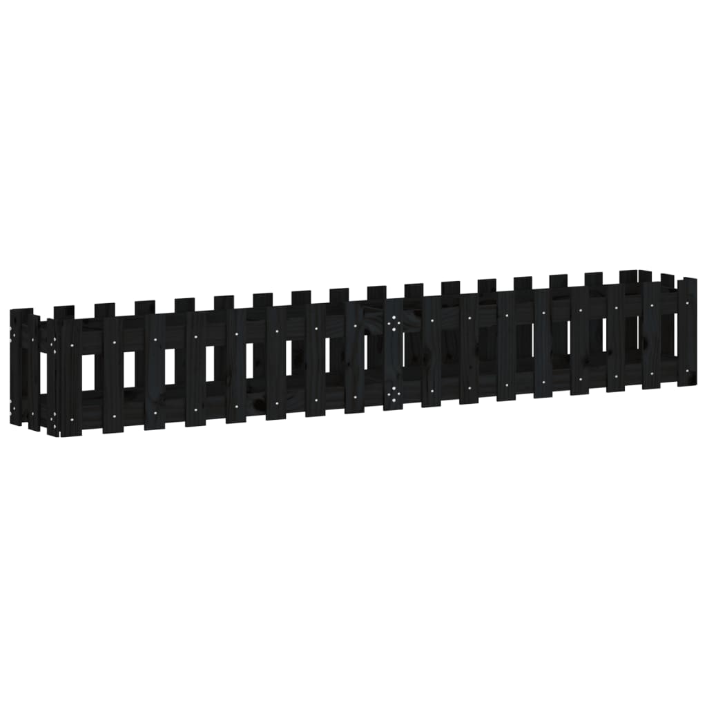 Pat înălțat grădină design gard 200x30x30 cm lemn impregnat pin