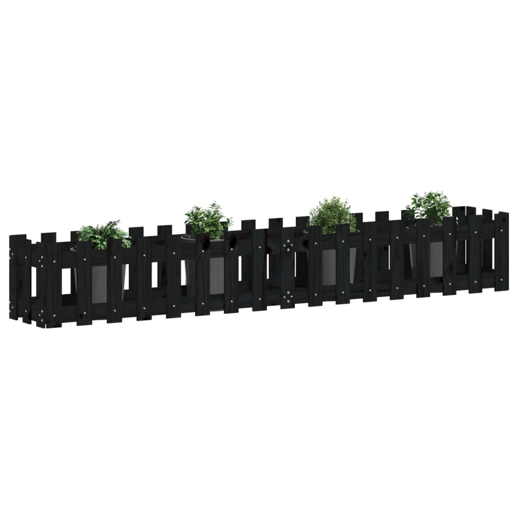 Pat înălțat grădină design gard 200x30x30 cm lemn impregnat pin