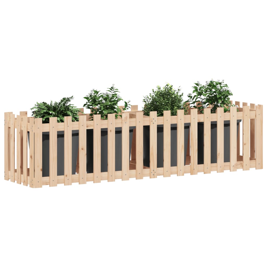Pat înălțat grădină design gard 200x50x50 cm lemn impregnat pin