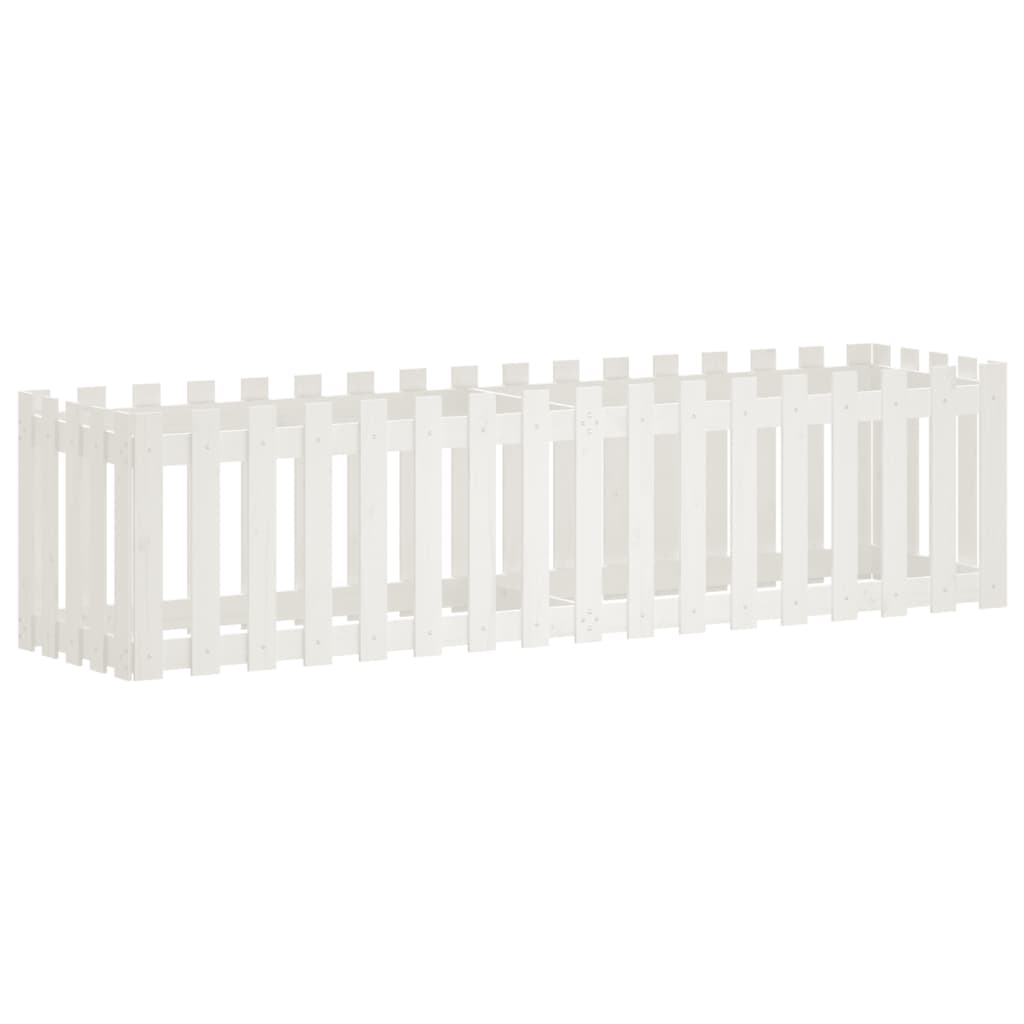 Pat înălțat grădină design gard alb 200x50x50cm lemn pin tratat