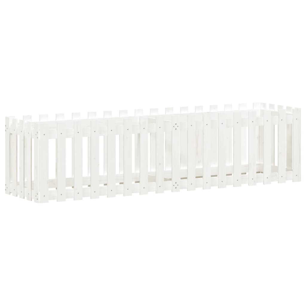 Pat înălțat grădină design gard alb 200x50x50cm lemn pin tratat
