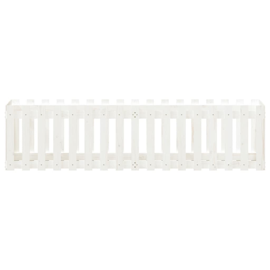 Pat înălțat grădină design gard alb 200x50x50cm lemn pin tratat