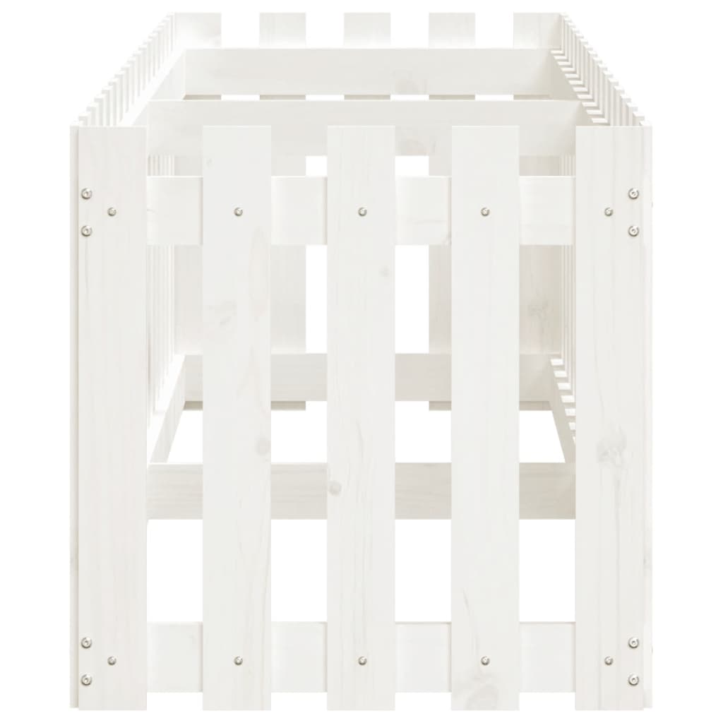 Pat înălțat grădină design gard alb 200x50x50cm lemn pin tratat