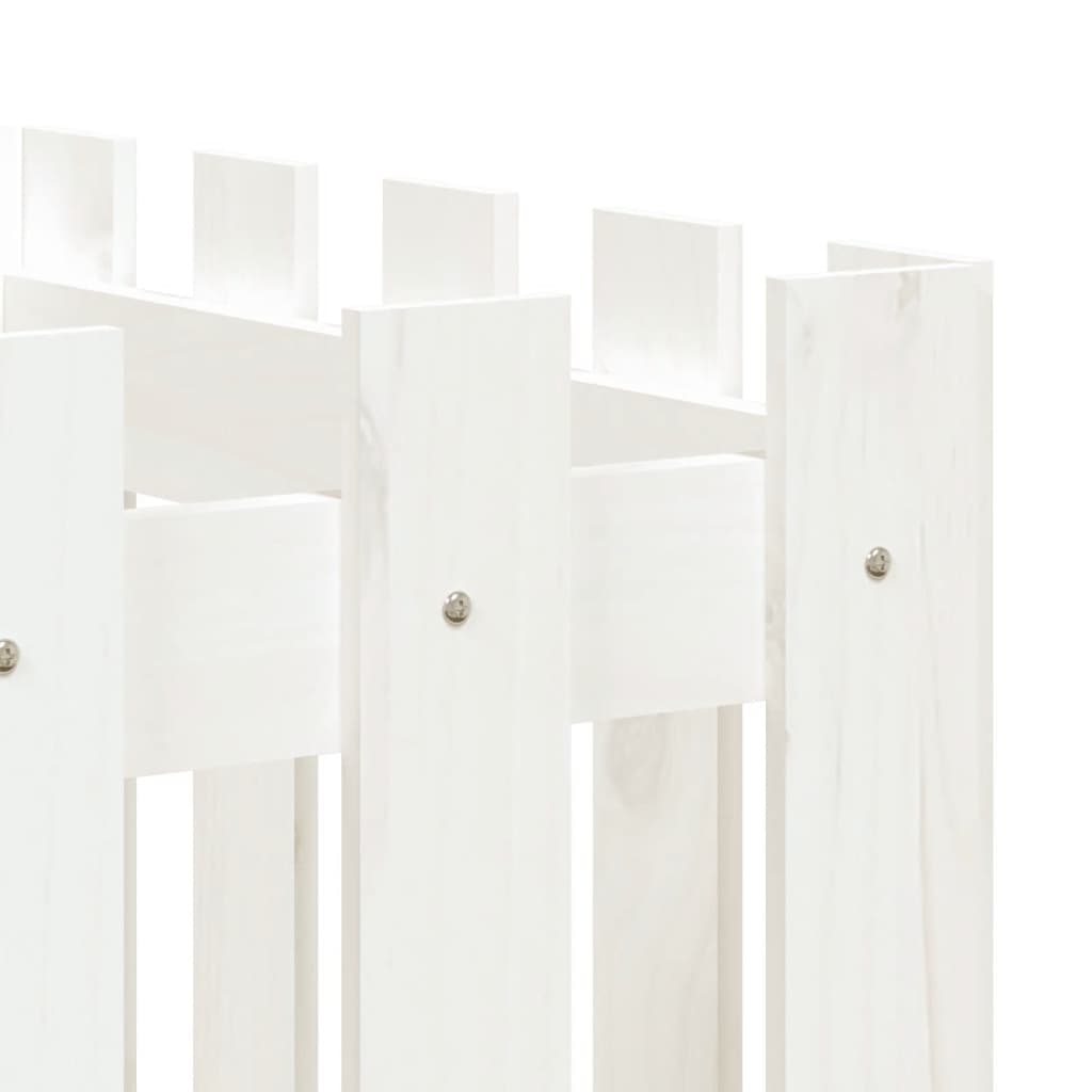 Pat înălțat grădină design gard alb 200x50x50cm lemn pin tratat