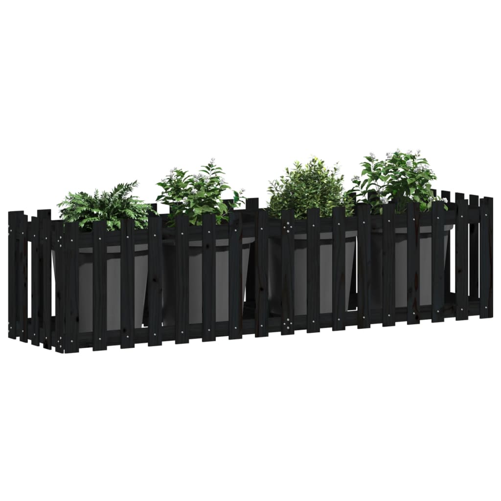 Pat înălțat grădină design gard 200x50x50 cm lemn impregnat pin