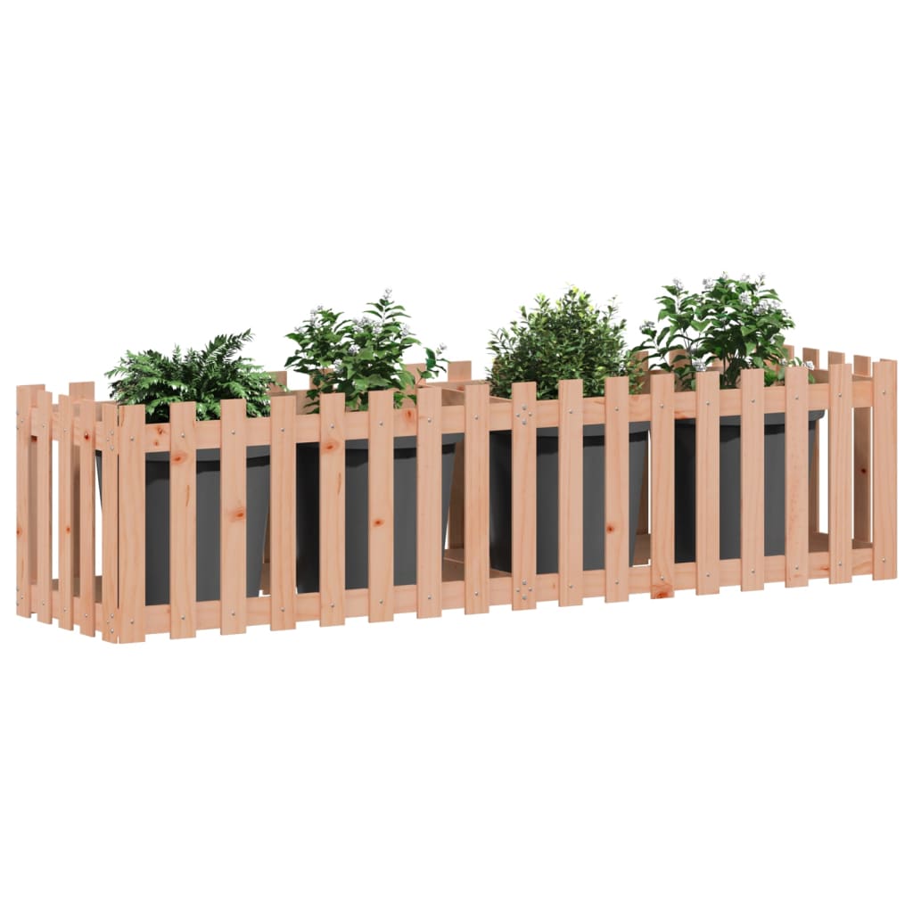 Pat înălțat grădină cu design gard 200x50x50 cm lemn douglas