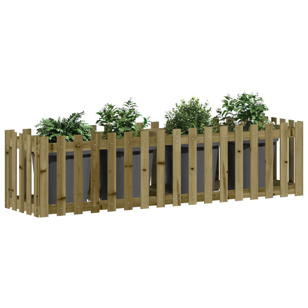 Pat înălțat grădină design gard 200x50x50 cm lemn impregnat pin