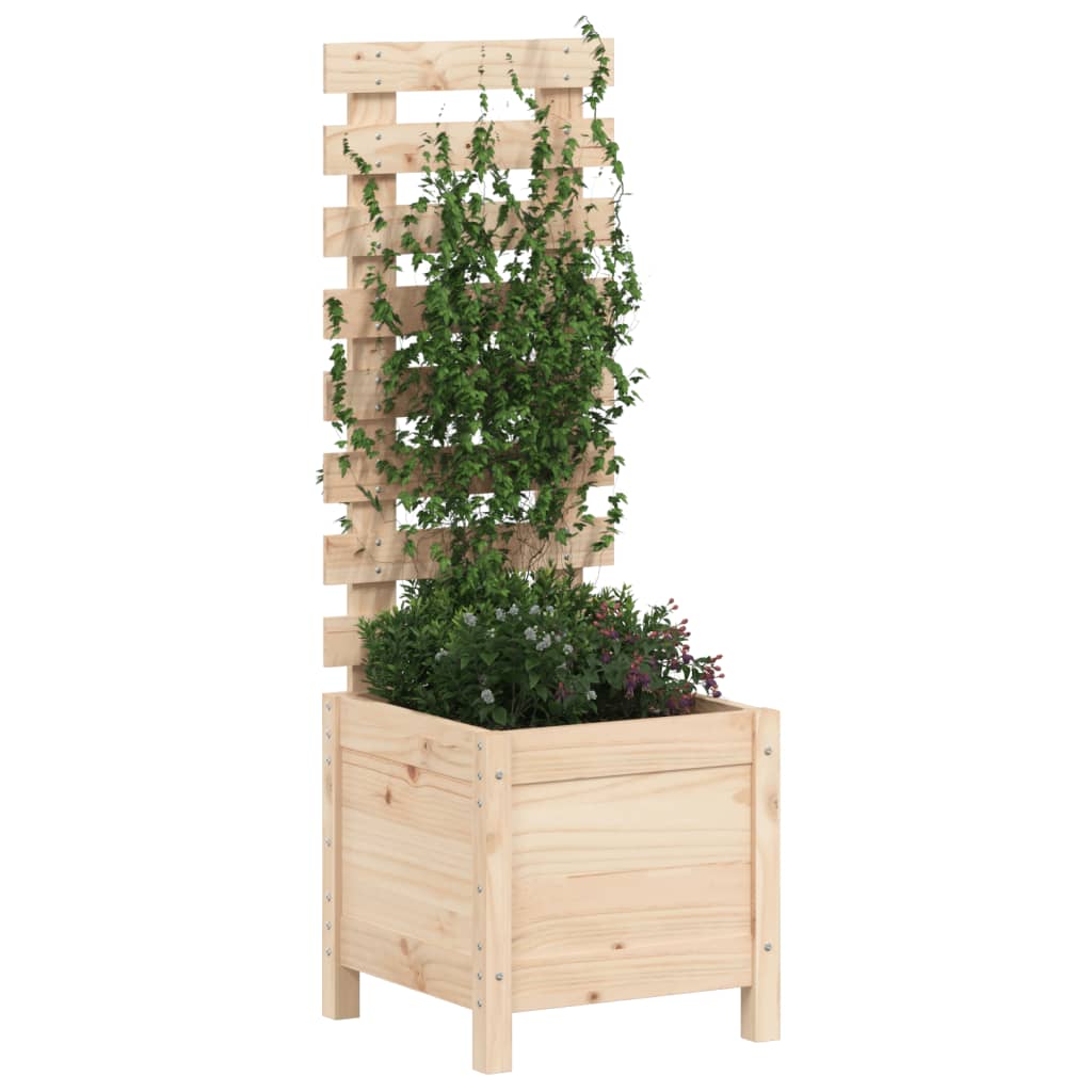Jardinieră de grădină cu raft, 39x39,5x114 cm, lemn masiv pin