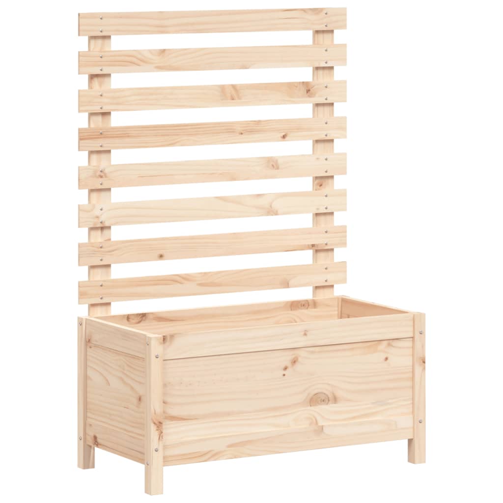 Jardinieră de grădină cu raft, 79x39,5x114 cm, lemn masiv pin
