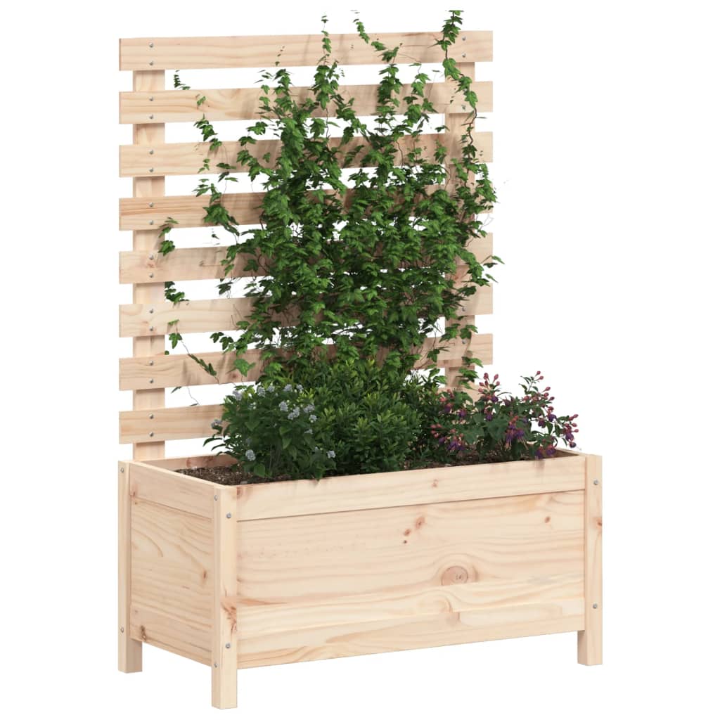Jardinieră de grădină cu raft, 79x39,5x114 cm, lemn masiv pin