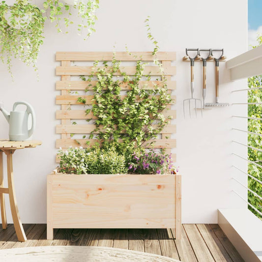 Jardinieră de grădină cu raft, 79x39,5x114 cm, lemn masiv pin