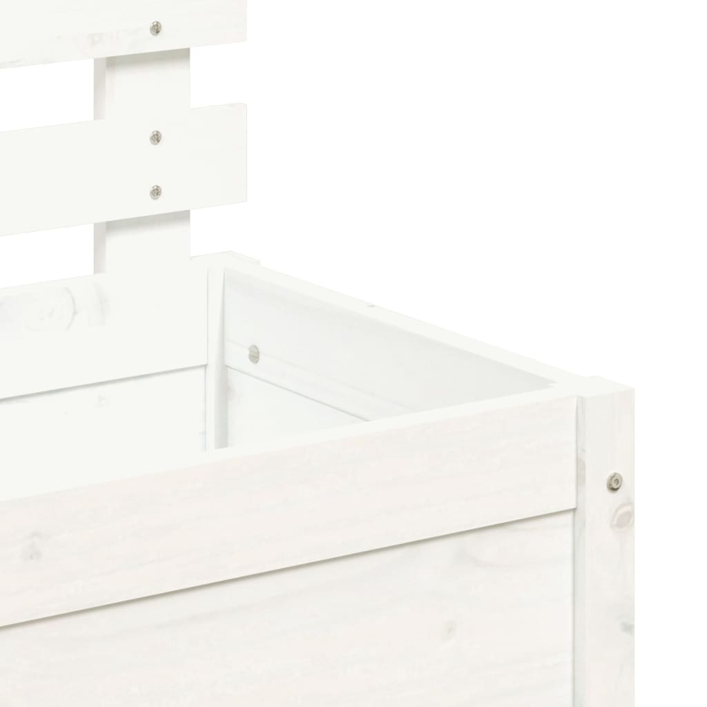 Jardinieră de grădină cu raft alb 79x39,5x114 cm lemn masiv pin