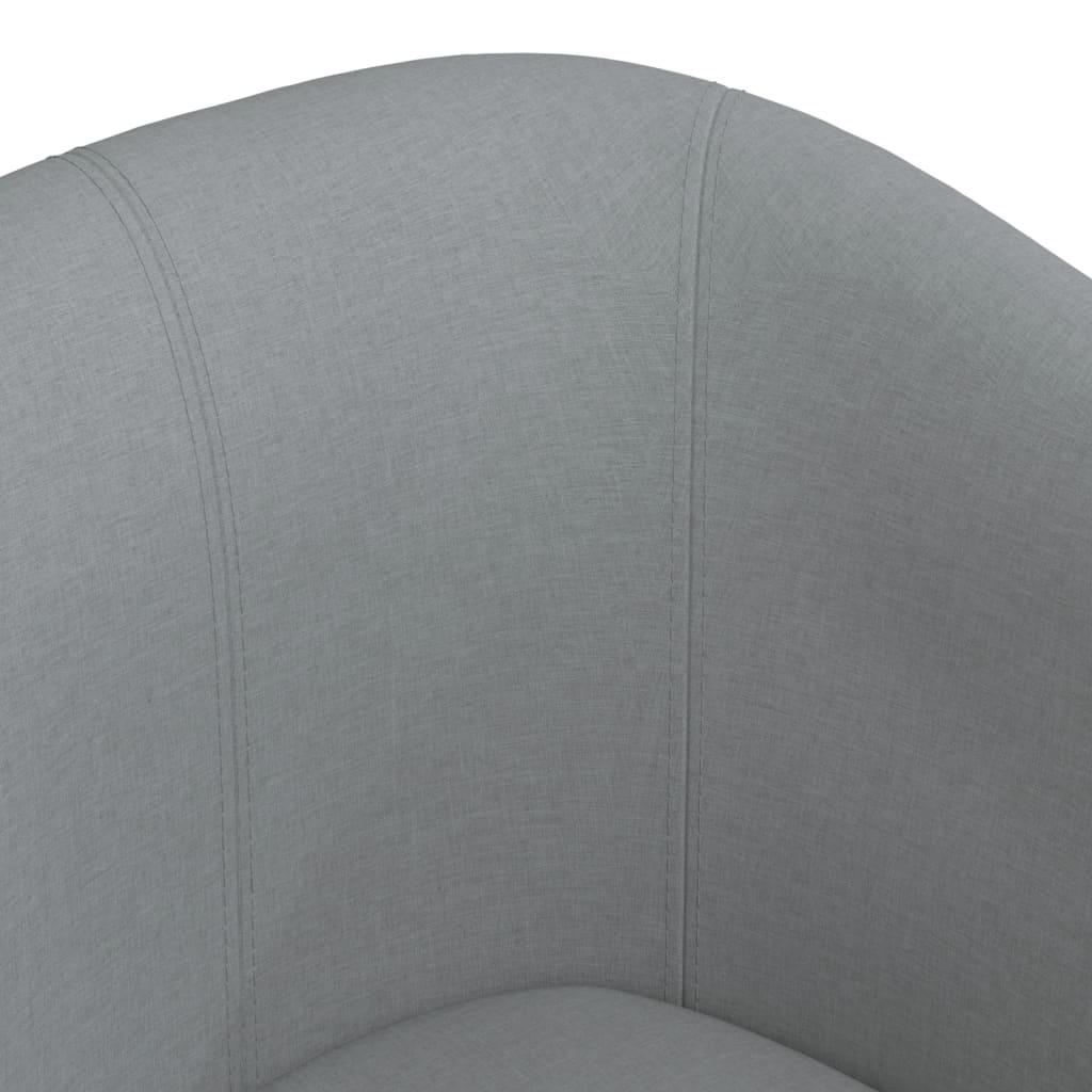 Fotoliu tip cuvă cu taburet, gri deschis, material textil