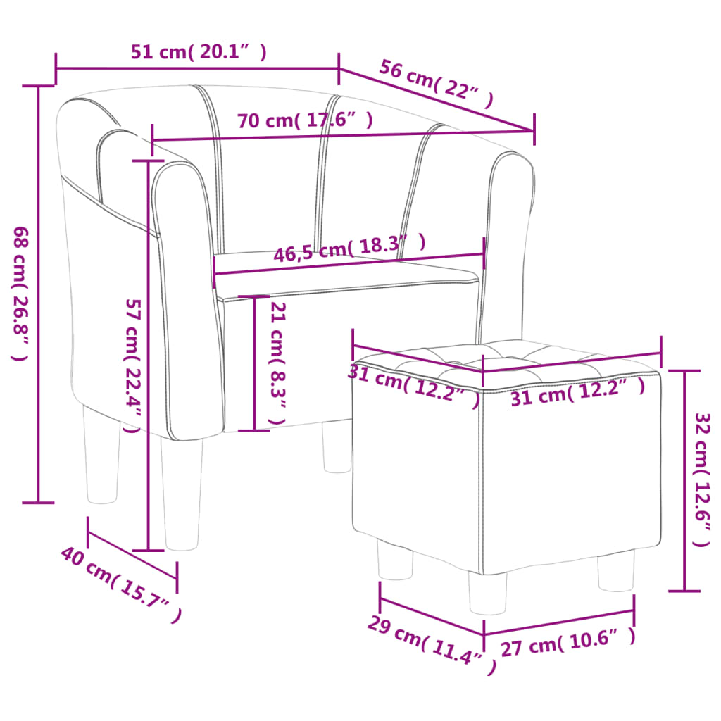 Fotoliu tip cuvă cu taburet, gri deschis, material textil
