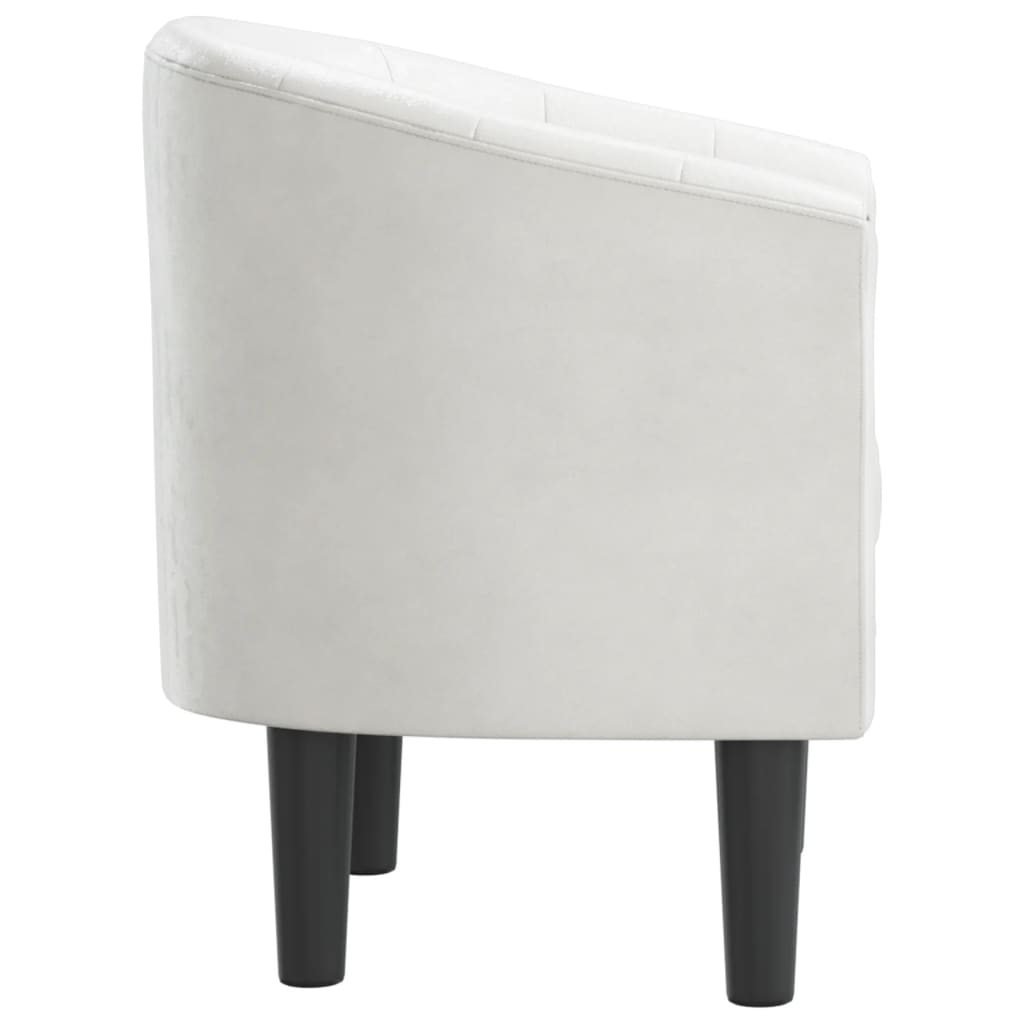 Tub type armchair, white, ecological leather