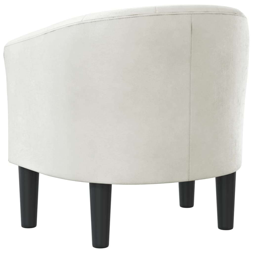 Tub type armchair, white, ecological leather