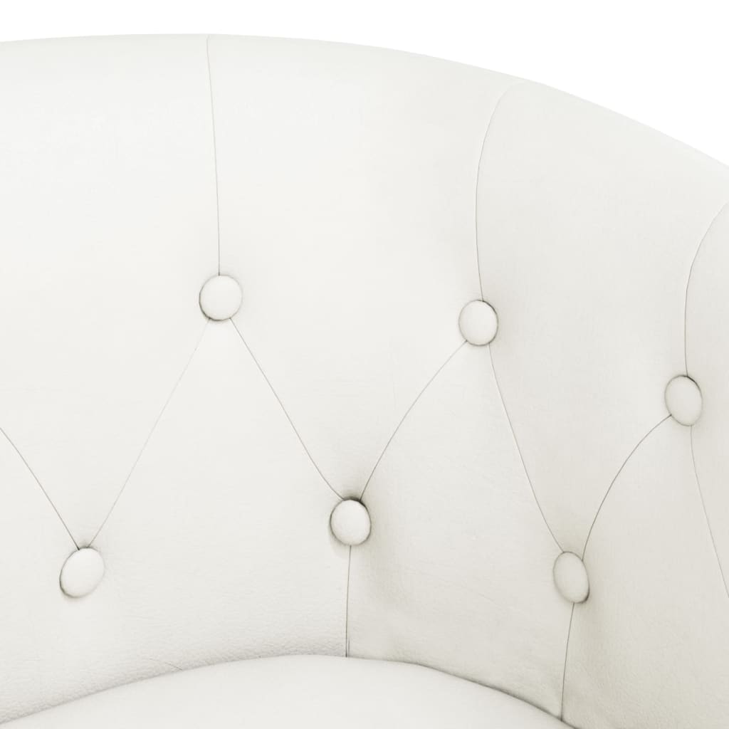 Tub type armchair, white, ecological leather