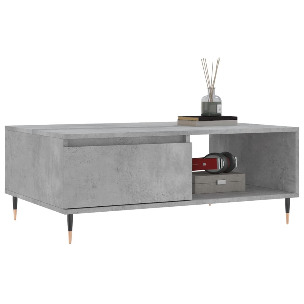 Masă de cafea, gri beton, 90x60x35 cm, lemn compozit