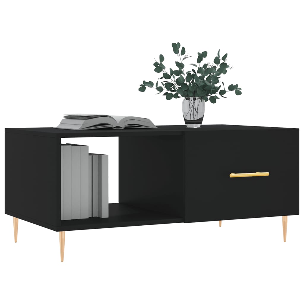 Coffee table, black, 90x50x40 cm, processed wood