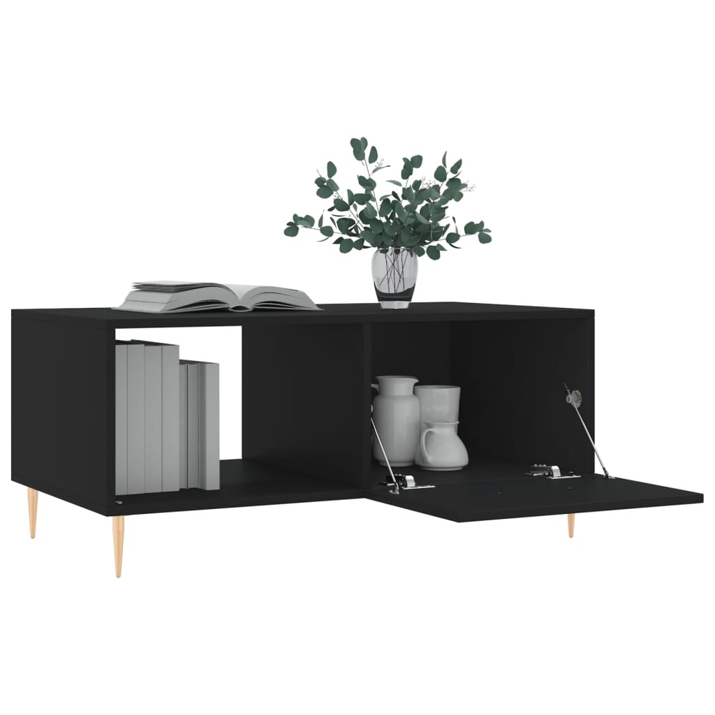 Coffee table, black, 90x50x40 cm, processed wood