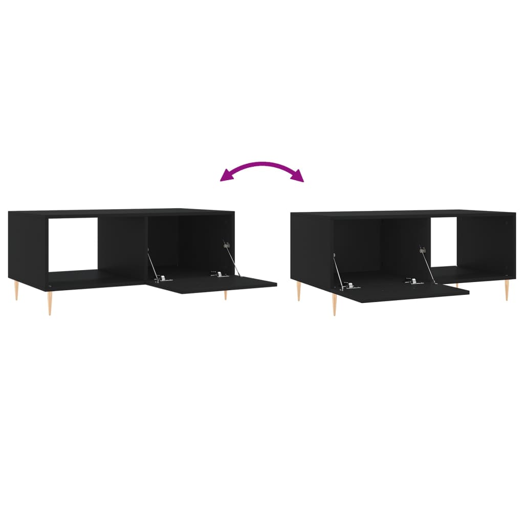 Coffee table, black, 90x50x40 cm, processed wood