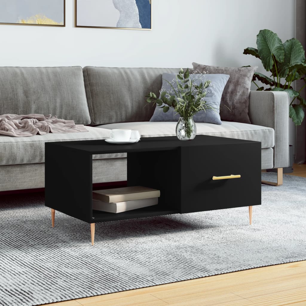 Coffee table, black, 90x50x40 cm, processed wood