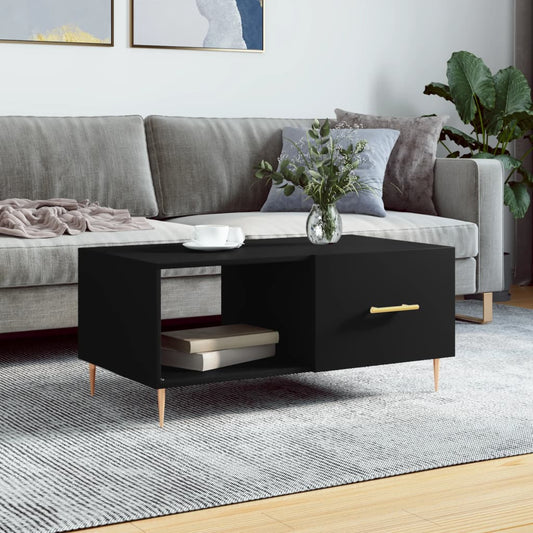 Coffee table, black, 90x50x40 cm, processed wood