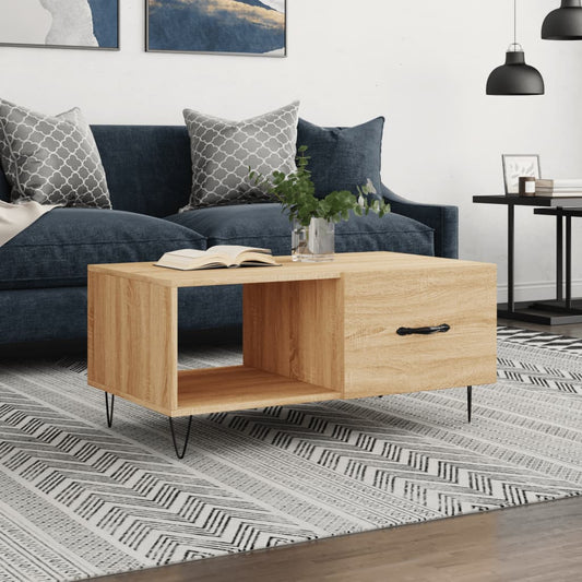 Coffee table, sonoma oak, 90x50x40 cm, processed wood
