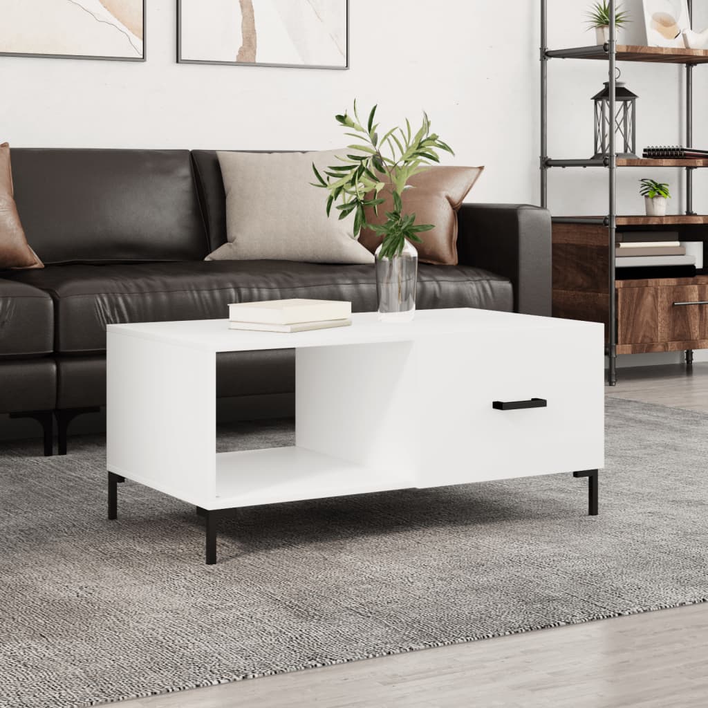 Coffee table, white, 90x50x40 cm, processed wood
