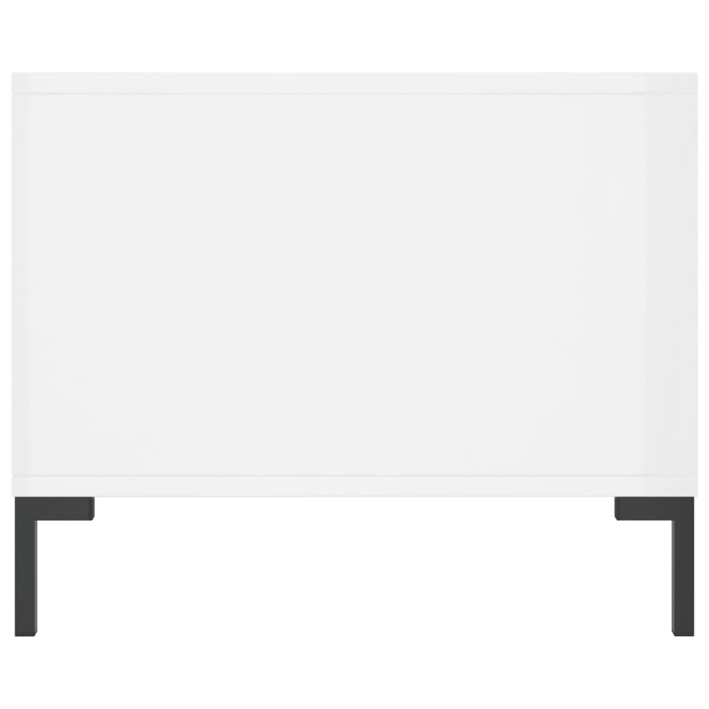 Măsuță de cafea, alb extralucios, 90x50x40 cm, lemn compozit