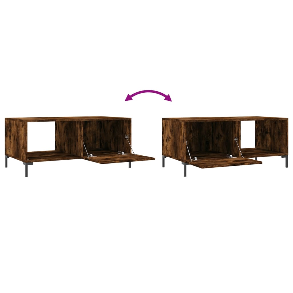 Coffee table, smoky oak, 90x50x40 cm, processed wood