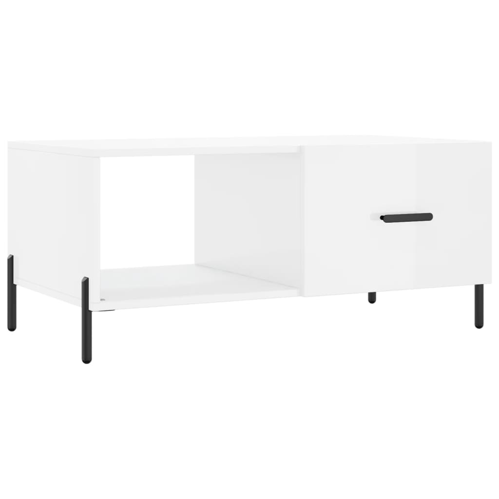 Coffee table, glossy white, 90x50x40 cm, composite wood