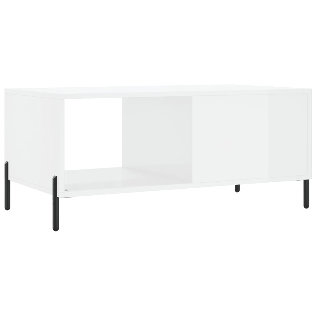 Coffee table, glossy white, 90x50x40 cm, composite wood
