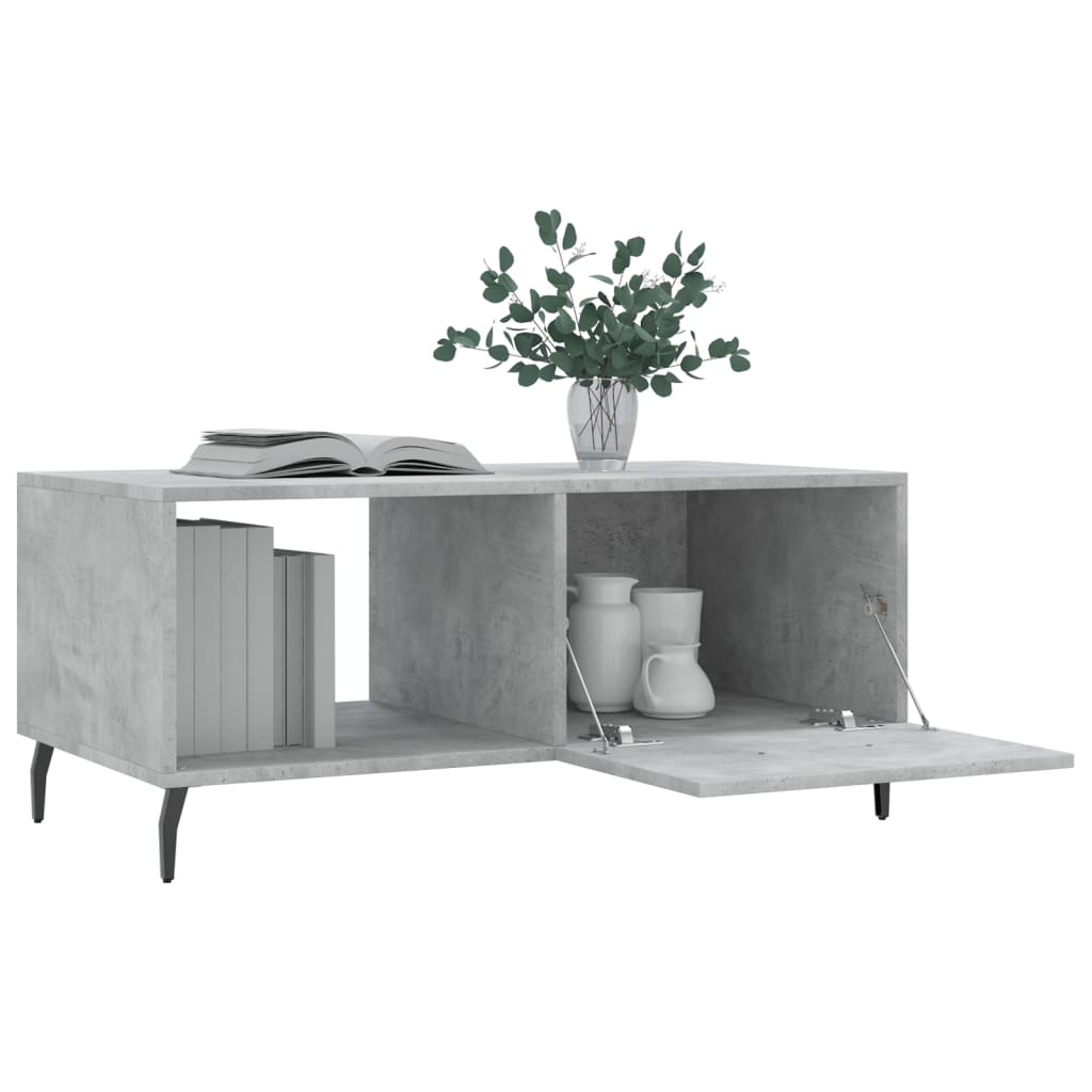 Coffee table, concrete gray, 90x50x40 cm, processed wood