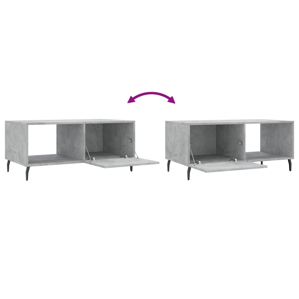 Coffee table, concrete gray, 90x50x40 cm, processed wood