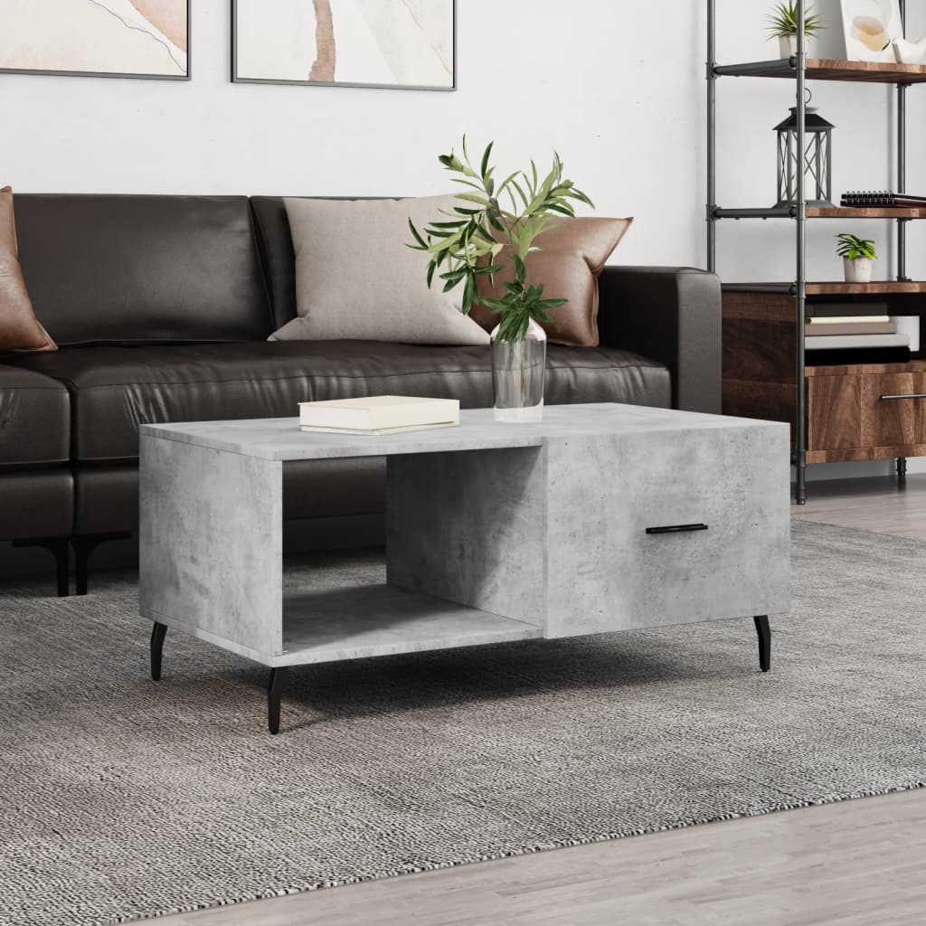 Coffee table, concrete gray, 90x50x40 cm, processed wood
