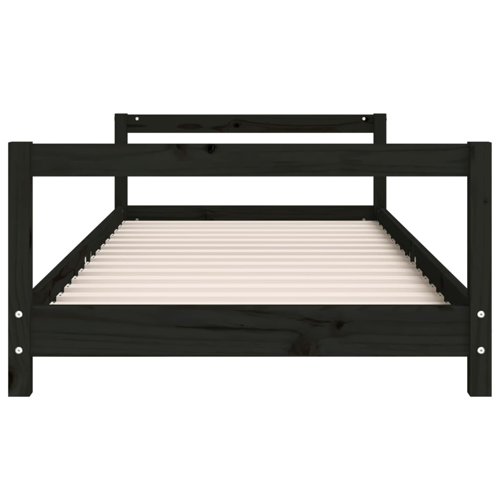 Bed frame for children, black, 90x200 cm, solid pine wood