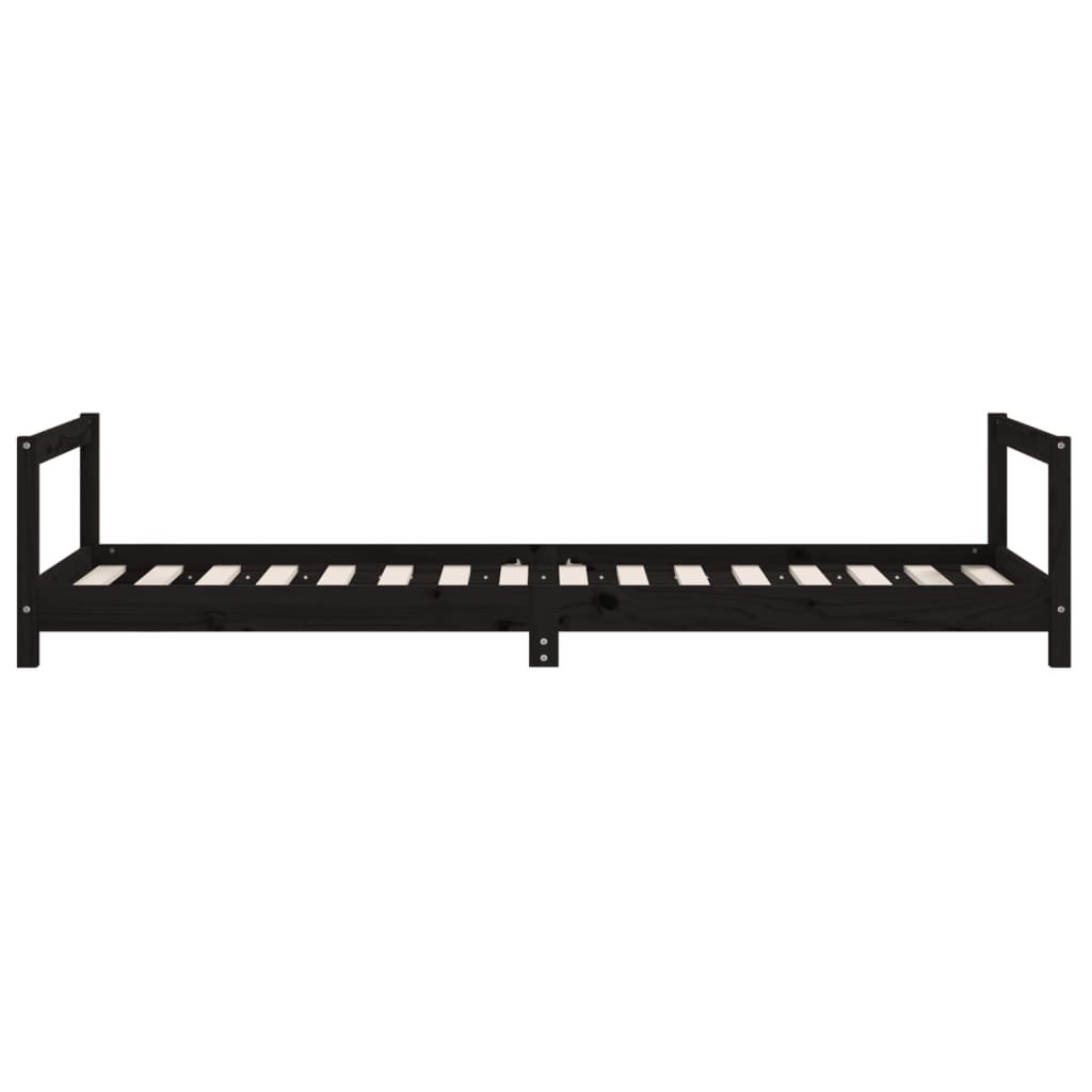 Bed frame for children, black, 90x200 cm, solid pine wood
