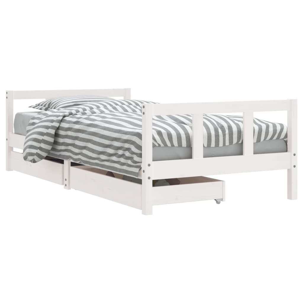 Bed frame for children, white, 90x190 cm, solid pine wood