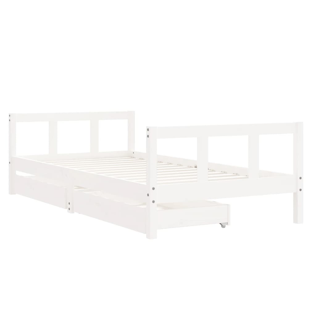 Bed frame for children, white, 90x190 cm, solid pine wood