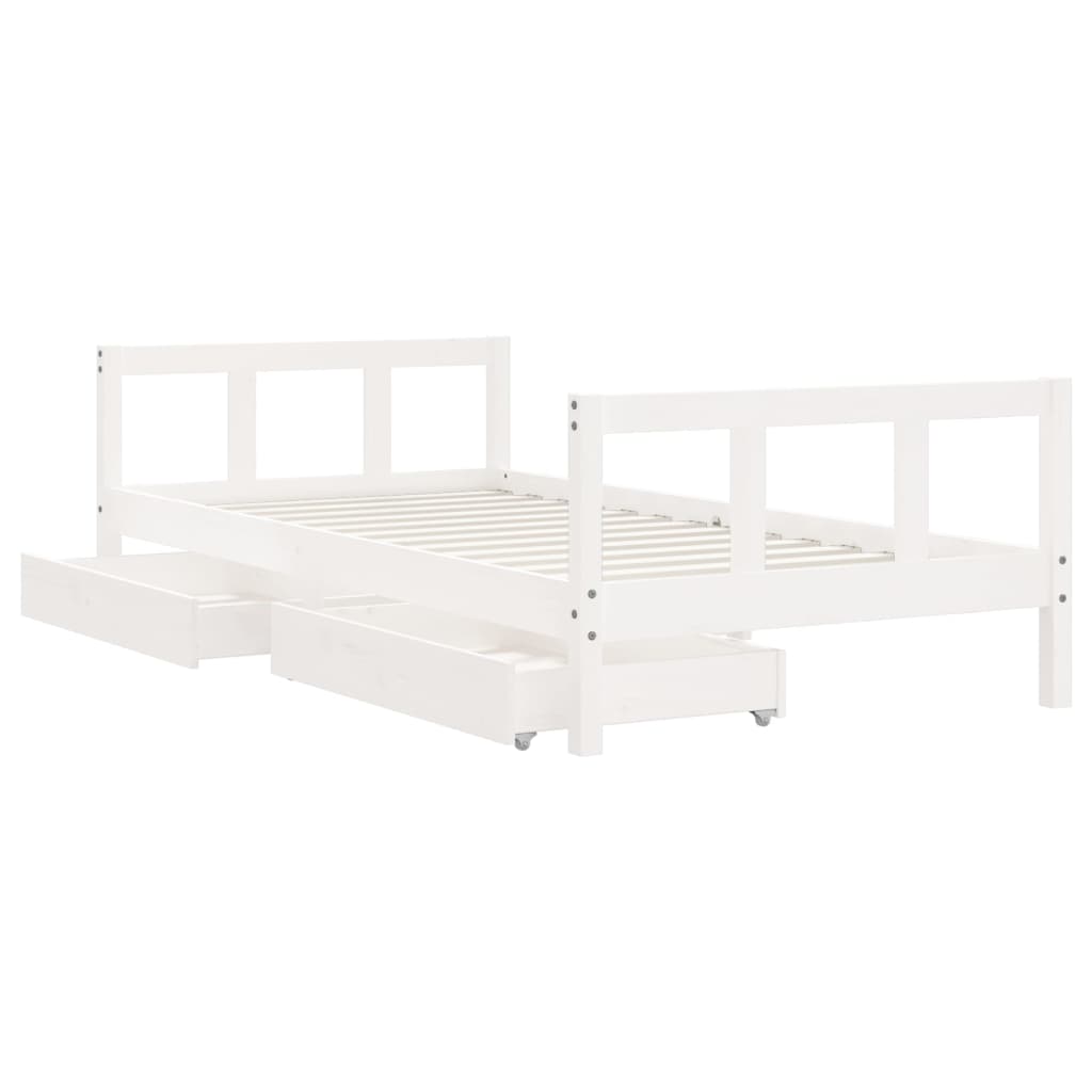 Bed frame for children, white, 90x190 cm, solid pine wood