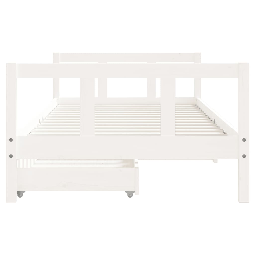 Bed frame for children, white, 90x190 cm, solid pine wood