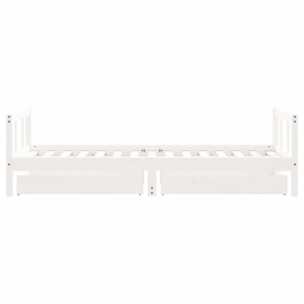 Bed frame for children, white, 90x190 cm, solid pine wood
