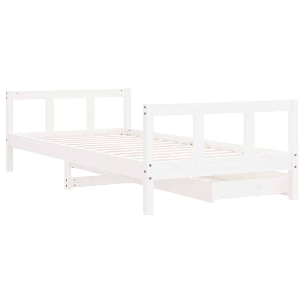 Bed frame for children, white, 90x190 cm, solid pine wood