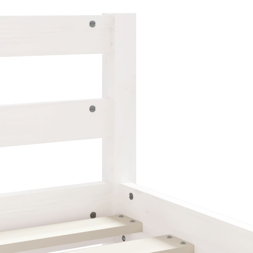 Children's bed frame with drawers, white, 80x200 cm, solid pine wood