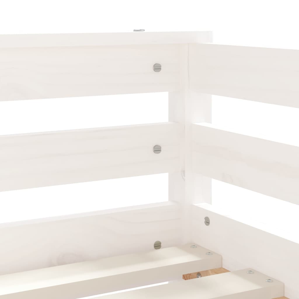 Cadru de pat copii cu sertare, alb, 70x140 cm, lemn masiv pin
