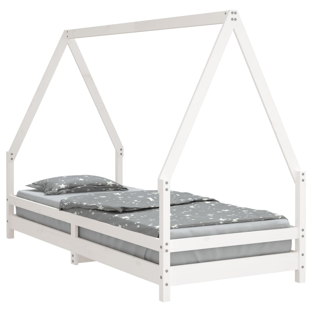 Bed frame for children, white, 80x200 cm, solid pine wood